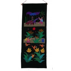 Bolivian Arpillera Piecework Story Cloth Appliqué 3-Pocket Organizer Fair Trade   263313736645